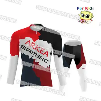 2023 Arkea Samic Racing Детская велосипедная майка Детский комплект с длинным рукавом Одежда для шоссейных велосипедов Платье Костюм Велосипедная рубашка