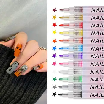 12шт Полезных ручек для рисования ногтей, Водостойкие Легкие ручки для граффити для ногтей, ручки для рисования ногтей, дизайн маникюра