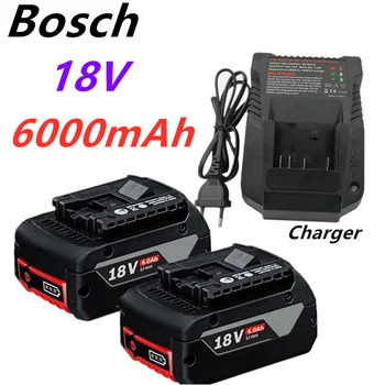 2022 newest 18V Batterie Für Bosch GBA 18V 6,0 Ah Lithium-BAT609 BAT610G BAT618 BAT618G 17618-01 + ladegerät