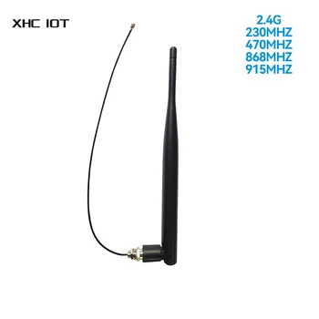 2ШТ Гибкая Резиновая Стержневая Антенна IPEX-1 XHCIOT 230/470/868/915 МГц 3dBi Широкий Диапазон Частот Маленькая Складная Антенна КСВН на 90 °