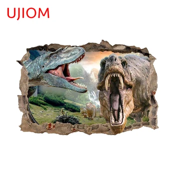 UJIOM 13 см x 8,7 см Наклейка с динозавром на стену, водонепроницаемая Наклейка с аниме, Творческая личность, Аксессуары для спальни, Наклейки на лобовое стекло