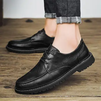 Мужская обувь Новая мужская деловая официальная одежда из натуральной кожи в британском стиле, увеличенный костюм, кожаная обувь, весенние ботинки