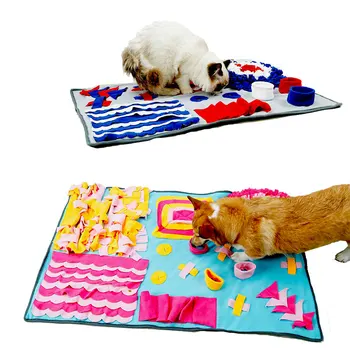 Противоскользящий коврик для сопения домашних животных, мягкая красочная флисовая плюшевая игрушка, медленное кормление, запах, работа с носом, одеяло для дрессировки собак