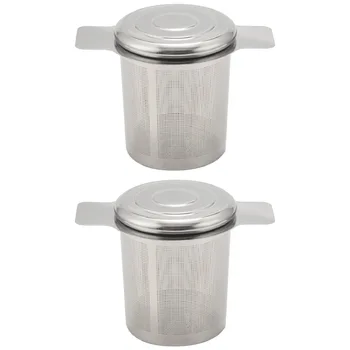 2 Упаковки фильтров для листового чая, фильтры для чайной корзины из нержавеющей стали, ситечко для заваривания чая, более крутое для подвешивания к чайникам