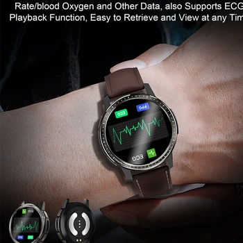 2021 Смарт-часы с длительным режимом ожидания для Мужчин, ЭКГ, Пульсометр, Водонепроницаемые, Кровяное давление, Мониторинг кислорода в крови, Спортивные Умные Часы pk L13