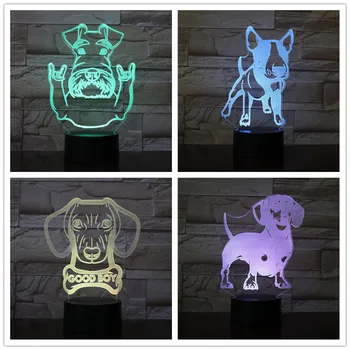 3D Ночная настольная лампа с изображением собаки, праздничный светильник, ночник Galaxlux, ночник, меняющий 7 цветов, подарок друзьям детей на день рождения