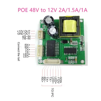 48 В POE PD модуль 12 В 1A/1.5A/2A 5V2.4A/4A 15 Вт/18 Вт/25 Вт 100 М POE Разветвитель POE Инжектор Адаптер питания для монитора дверной камеры
