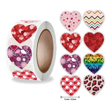 500шт Любовная наклейка на День Святого Валентина В форме сердца, подарочная коробка, уплотнительные этикетки, Подарочный пакет для свадебной вечеринки, Самоклеящаяся упаковочная бирка, декор