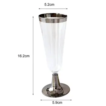 6 шт./компл. Привлекательный пластиковый бокал для шампанского, декоративная изысканная элегантная флейта для шампанского в винтажном стиле