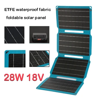 ETFE 18 В 28 Вт Складная Солнечная Панель Портативное Зарядное Устройство Для Солнечной Батареи USB DC Type-C Выход С Быстрой Зарядкой для Телефонов Кемпинг Фургон RV