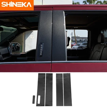 SHINEKA Carbon Fiber Защитная Накладка Центральной Стойки Автомобильного Окна из Углеродного Волокна для Ford F150 2015 2016 2017 2018 2019 2020 Up Аксессуары