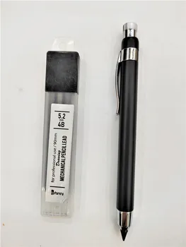 Автоматический карандаш 5,2 мм с ручной росписью Для письма, рисования инженерным карандашом, механический карандаш 5,2 мм с 4B выводами