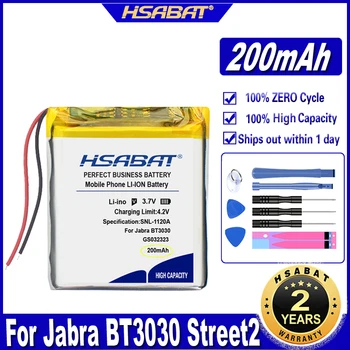 Аккумулятор HSABAT AHB392128 емкостью 200 мАч для гарнитуры Jabra BT3030 Street2, аккумуляторы для беспроводной гарнитуры Log itech