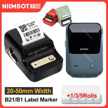 Беспроводной принтер этикеток Niimbot B21 B1 Портативный карманный Мини Bluetooth термопринтер для наклеек с рулоном бумаги для домашнего офиса