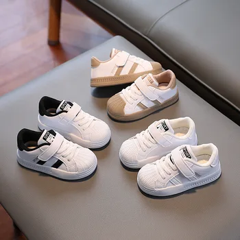 Весенне-осенняя детская обувь 2023 года, детская обувь для мальчиков, детская обувь с верхом в виде ракушки, маленькие белые туфельки для девочек
