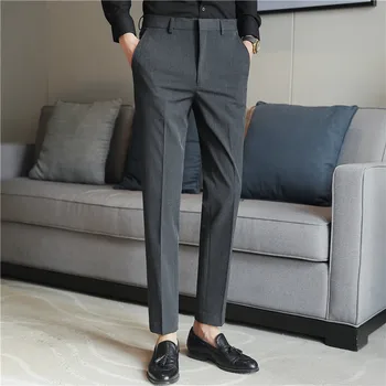 Весенние новые мужские повседневные брюки 2023 года; Доступны брюки из эластичной ткани с девятью точками и полной длиной, шести цветов на выбор