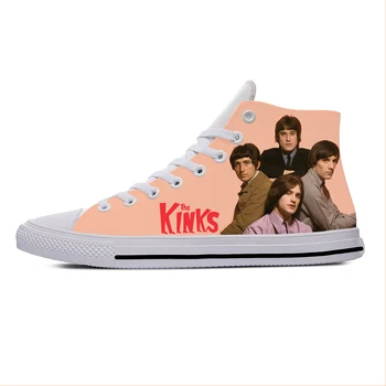 Высокие кроссовки рок-группы Kinks Мужская Женская повседневная обувь для подростков Кроссовки для бега Дышащая Легкая обувь с 3D принтом