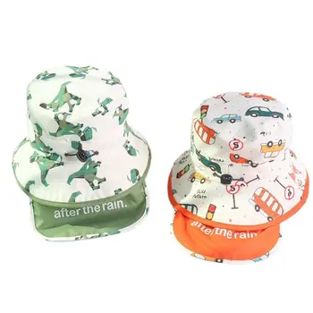Детская солнцезащитная шапочка-шаль 2023, весна-лето, Тонкая солнцезащитная шапочка для защиты шеи, детская пляжная шляпа от солнца для мальчиков и девочек на открытом воздухе