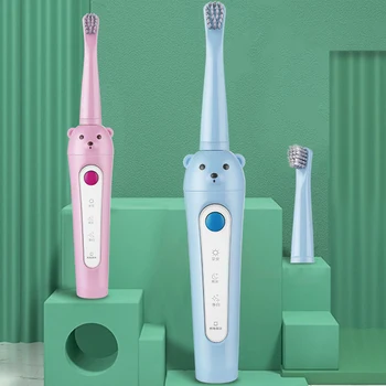 Детская электрическая зубная щетка с милым рисунком из мультфильма супер мягкая щетка для глубокой чистки детской зубной щетки