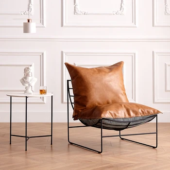 Дизайнерский одноместный диван-кресло Nordic Light Роскошный Чрезвычайно Простой Диван-кресло Ретро Промышленная мебель для отдыха на ленивом балконе