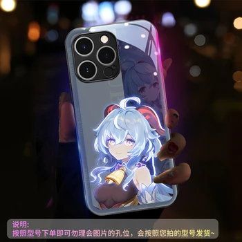 Для Genshin Impact Чехол для телефона со светодиодной Подсветкой OPPO Reno 5 6 7 8 9 Pro Plus Find X5 Pro Smart Glitter Задняя Крышка Телефона