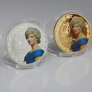 Золотая серебряная памятная монета Диана, принцесса Уэльская, монеты для коллекционирования, Монеты британской Дианы Спенсер