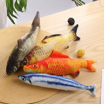 Имитирующие рыбу Игрушки для кошек, мягкие плюшевые игрушки из кошачьей мяты, Интерактивные игрушки для кошек, подарки, Забавная 3D кукла в форме рыбы, товары для домашних животных