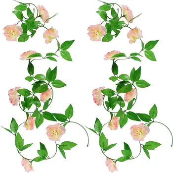 Искусственные Гирлянды из Роз, 2 Упаковки х 245 см Искусственная Лоза с Розой, Искусственная Шелковая Роза, Подвесная Лоза, Искусственные Цветочные Растения для ср