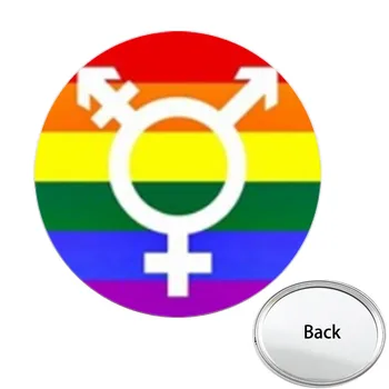 Карманное зеркальце LOVE Colorful LGBT Rainbow, Компактная портативная косметичка для туалетного столика, Дорожные зеркала для макияжа FCH337