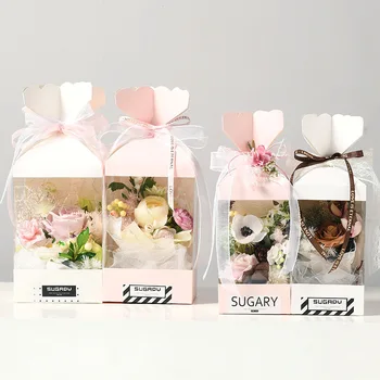 Квадратные прозрачные коробки из ПВХ, подарочная коробка для свадебных подарков, Прозрачные пакеты для конфет, Шоколадные украшения / конфеты / Упаковочный пакет, принадлежности для поделок