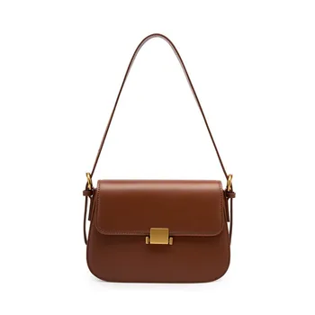 Кожаная женская сумка На одно плечо, сумка для подмышек, сумка через плечо, сумка для тофу, модная маленькая квадратная сумка Senior Sense, нишевый тренд, модная маленькая квадратная сумка