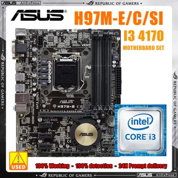 Комплект материнской платы Asus H97M-E/ C / SI Идеально подходит для высокоскоростной передачи и хранения данных Плюс комплект материнской платы с процессором i3 4170