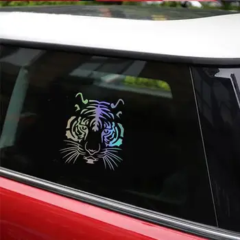 Красочная автомобильная наклейка с головой тигра, светоотражающая наклейка для автомобиля, виниловая наклейка для мотоцикла