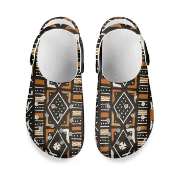 Летние мужские сабо, быстросохнущие Повседневные Домашние тапочки с цветочным принтом в Африканском этническом племени, Садовая обувь для пары, пляжные сандалии 2021 года