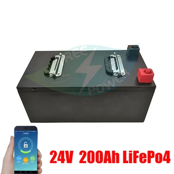 Литиевая батарея Lifepo4 24V 200AH BMS 12,8 В с футляром для колесной тележки для трехколесного велосипеда caravan + заряд 20A