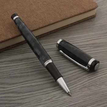Металлическая шариковая ручка 508 Ice black с отделкой из нержавеющей стали и серебра 0,5 ММ Черная ручка-роллер для заправки