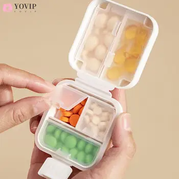 Милый модный Маленький Медведь, Портативное двухслойное отделение, Выходящее Отдельно, Пластиковая коробка для таблеток для хранения лекарств