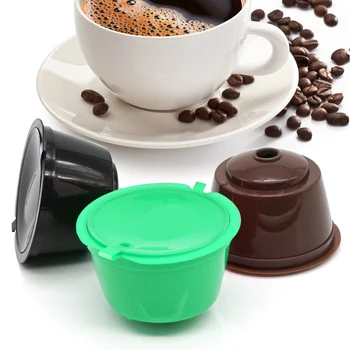 Многоразовые кофейные капсулы пищевого качества, Фильтровальная чашка, совместимая с Dolce Gusto, многоразовые кофейные капсулы Черного, зеленого, розового цвета для кофе