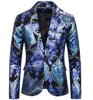 Мужской костюм нового стиля с индивидуальными рисунками, однобортный приталенный пиджак из смеси хлопка A159