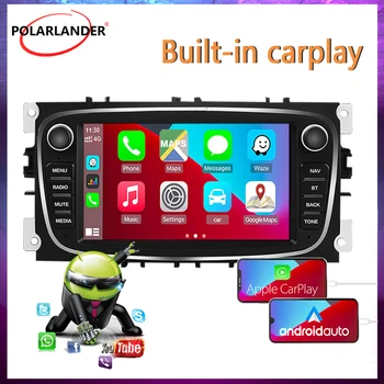 Мультимедийный плеер Автомобильный Радиоприемник 1 + 16G 2 Din Аудио Встроенный Carplay Android 9,0 WIFI 7