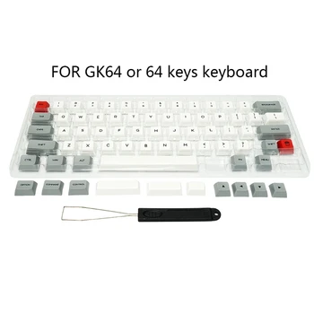 Набор из 64 клавиш, двухцветный толстый колпачок из ПБТ для механической игровой клавиатуры GK64 54DD