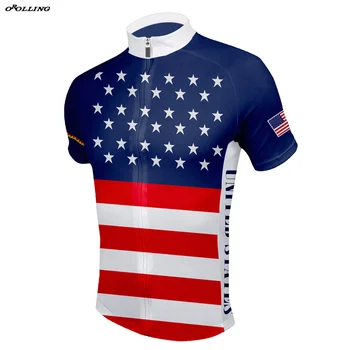 Новая классическая майка сборной США по велоспорту под национальный флаг 2018 года, топы на заказ или в рулонах