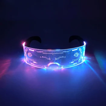 Новая Рейв-вечеринка Красочные светодиодные очки, светящиеся неоновым светом, мигающие Праздничные очки для ночного клуба DJ Dance Children Birthday Party