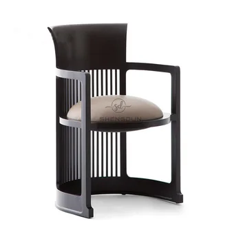 Новое китайское современное обеденное кресло из массива дерева, креативная дизайнерская мебель для приемной и переговорной комнаты отеля