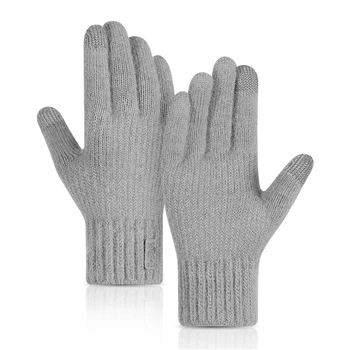 Новые зимние перчатки с сенсорным экраном для мужчин, уличные ветрозащитные теплые перчатки из альпаки, приятные для кожи, Мягкие эластичные толстые трикотажные мужские перчатки
