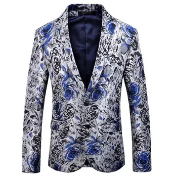 Новый мужской костюм с длинным рукавом с индивидуальным рисунком, однобортный модный роскошный пиджак из гладкой ткани A105