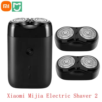 Оригинальная электробритва Xiaomi Mijia с 2 плавающими головками, портативные водонепроницаемые бритвы, USB-аккумуляторная стальная зарядка Type C.