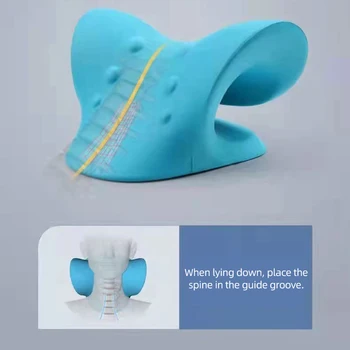 Подушка для массажа шеи, расслабляющая шейку плеча, Восстанавливающая позвоночник, устройство для вытяжения позвоночника, Портативный массажер для шеи для облегчения боли в теле