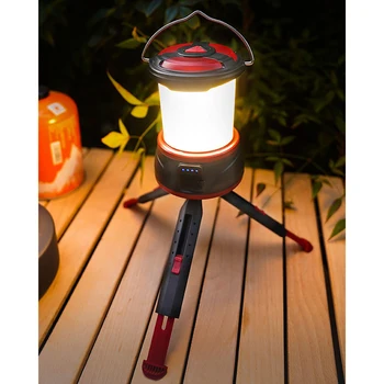 Портативный светодиодный фонарь для кемпинга Наружные подвесные светильники Водонепроницаемый фонарь для палатки Ночник USB Перезаряжаемый фонарь для кемпинга фонарик
