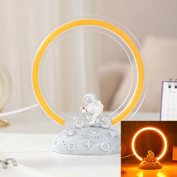 Прикроватная настольная лампа USB 3D кольцо с зыбучими песками, декор спальни, атмосфера астронавта, светодиодный ночник, подарки для детей, новинка, освещение